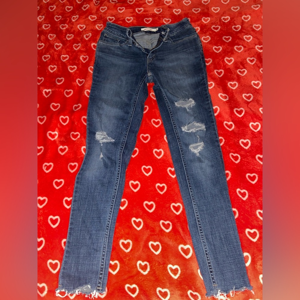 levis 535 super skinny low rise denim jeans.